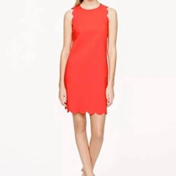 J. Crew Dresses & Skirts - J.Crew scalloped red dress